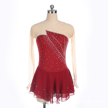 Custom Figure Skating Dress for Girls and Women Kids Adult Ice Skating Performance Costume 19 Colors Available