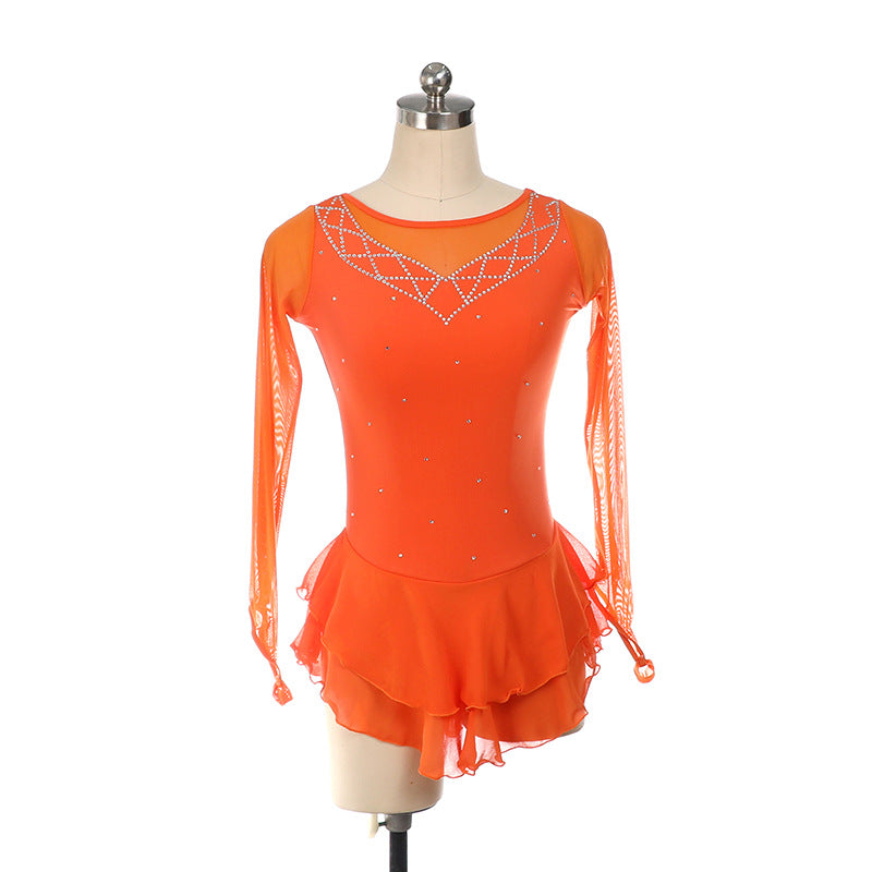 Custom Figure Skating Dress for Girls and Women Kids Adult Ice Skating Performance Costume 14 Colors Available