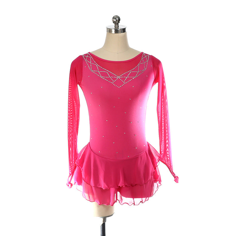 Custom Figure Skating Dress for Girls and Women Kids Adult Ice Skating Performance Costume 14 Colors Available