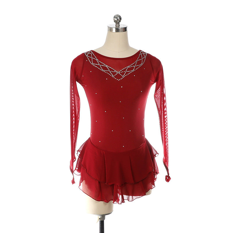 Custom Figure Skating Dress for Girls and Women Kids Adult Ice Skating Performance Costume 14 Colors Available