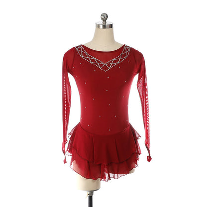 Custom Figure Skating Dress for Girls and Women Kids Adult Ice Skating Performance Costume 14 Colors Available