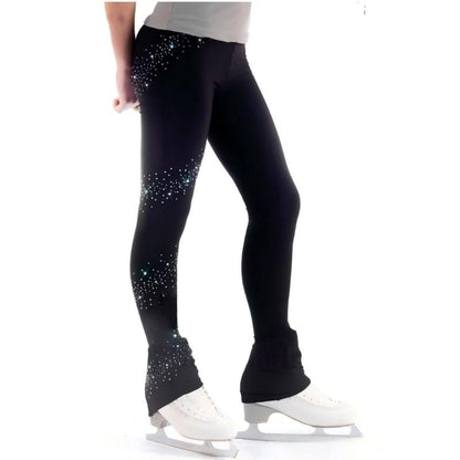 Figure Skating Training Outfit for Kids and Adults – Black Solid Color Jacket and Pants with Starry Rhinestone