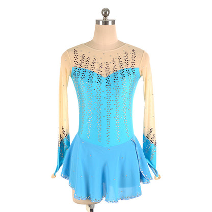 Girls Women's Figure Skating Dress Custom Ice Skating Costume Performance Competition Outfit Rhinestone Design 16 Colors Available