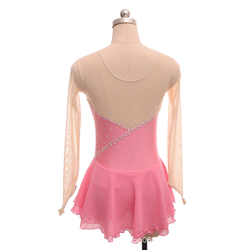 Custom Figure Skating Dress for Girls and Women Kids Adult Ice Skating Performance Costume 19 Colors Available