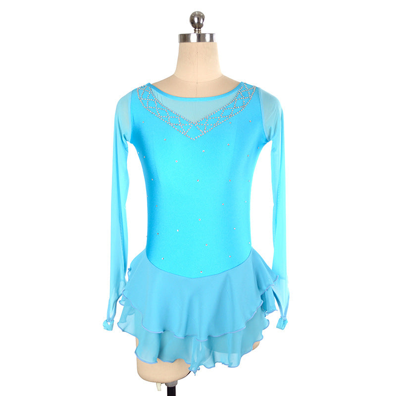Custom Figure Skating Dress for Girls and Women Kids Adult Ice Skating Performance Costume 14 Colors Available