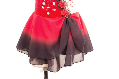 Custom Figure Skating Dress for Girls and Women Gradient Red Black Performance Competition Skating Costume