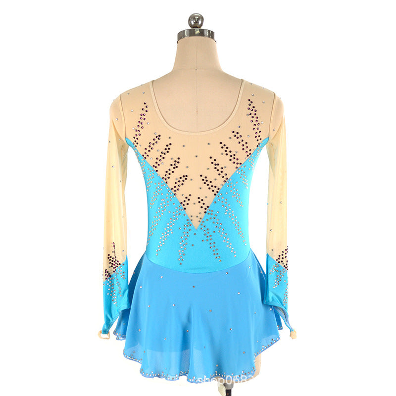 Girls Women's Figure Skating Dress Custom Ice Skating Costume Performance Competition Outfit Rhinestone Design 16 Colors Available