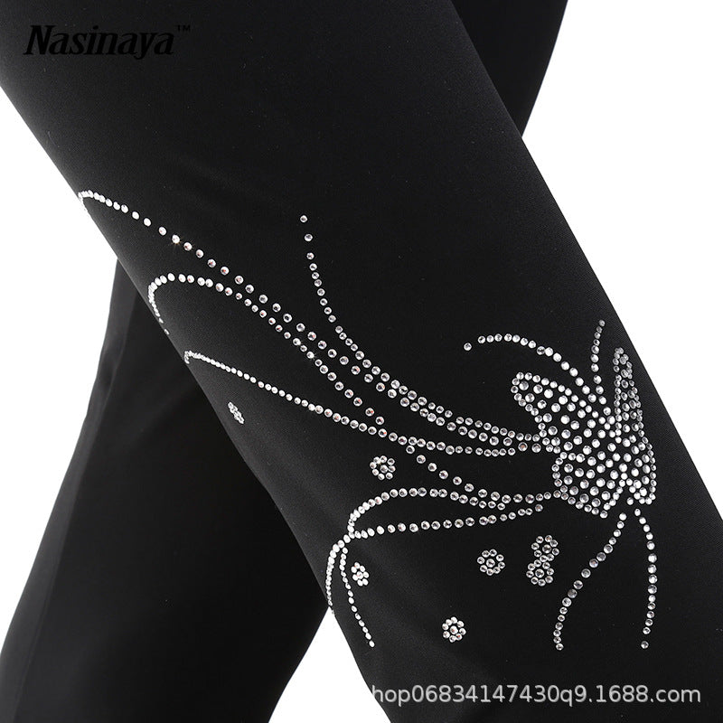 Figure Skating Training Outfit for Kids and Adults – Black Jacket and Long Pants with Custom Butterfly Sequins