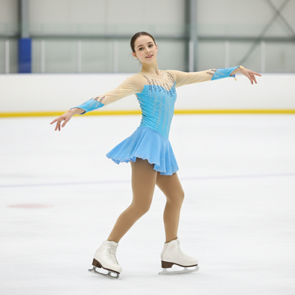 Girls Women's Figure Skating Dress Custom Ice Skating Costume Performance Competition Outfit Rhinestone Design 16 Colors Available