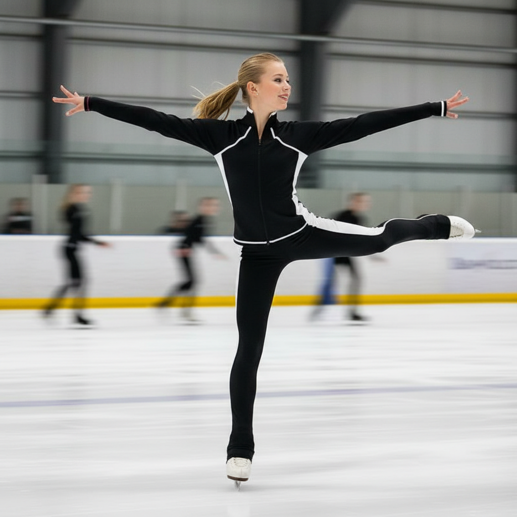 Figure Skating Training Outfit for Kids & Adults  Warm Stretch Jacket + Practice Pant